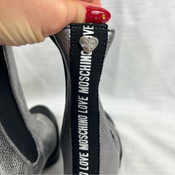 Love Moschino Silver Leather Boots - Picture 8 of 10